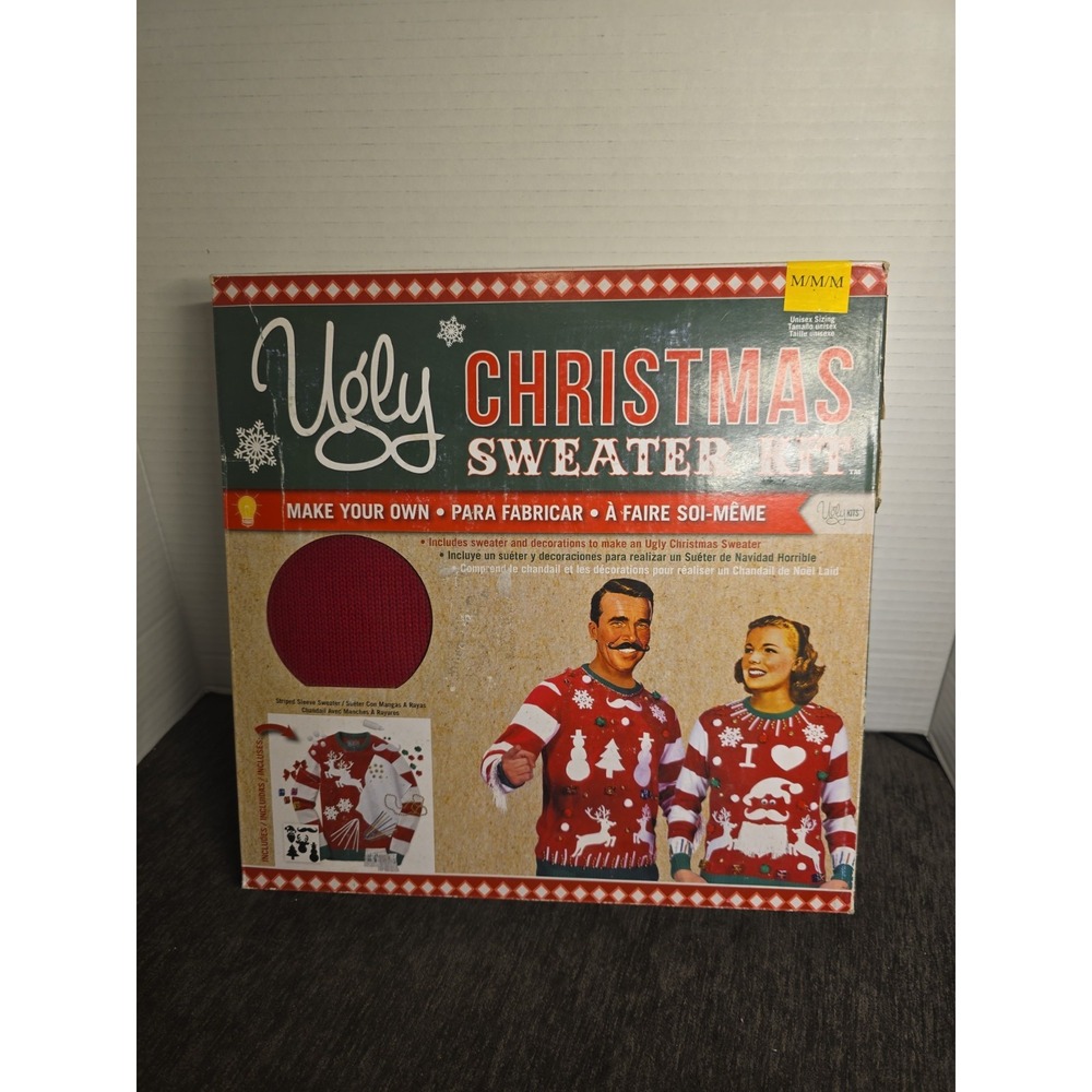 Ugly Christmas Sweater Kit Adult Size M Includes Sweater & Supplies NIB